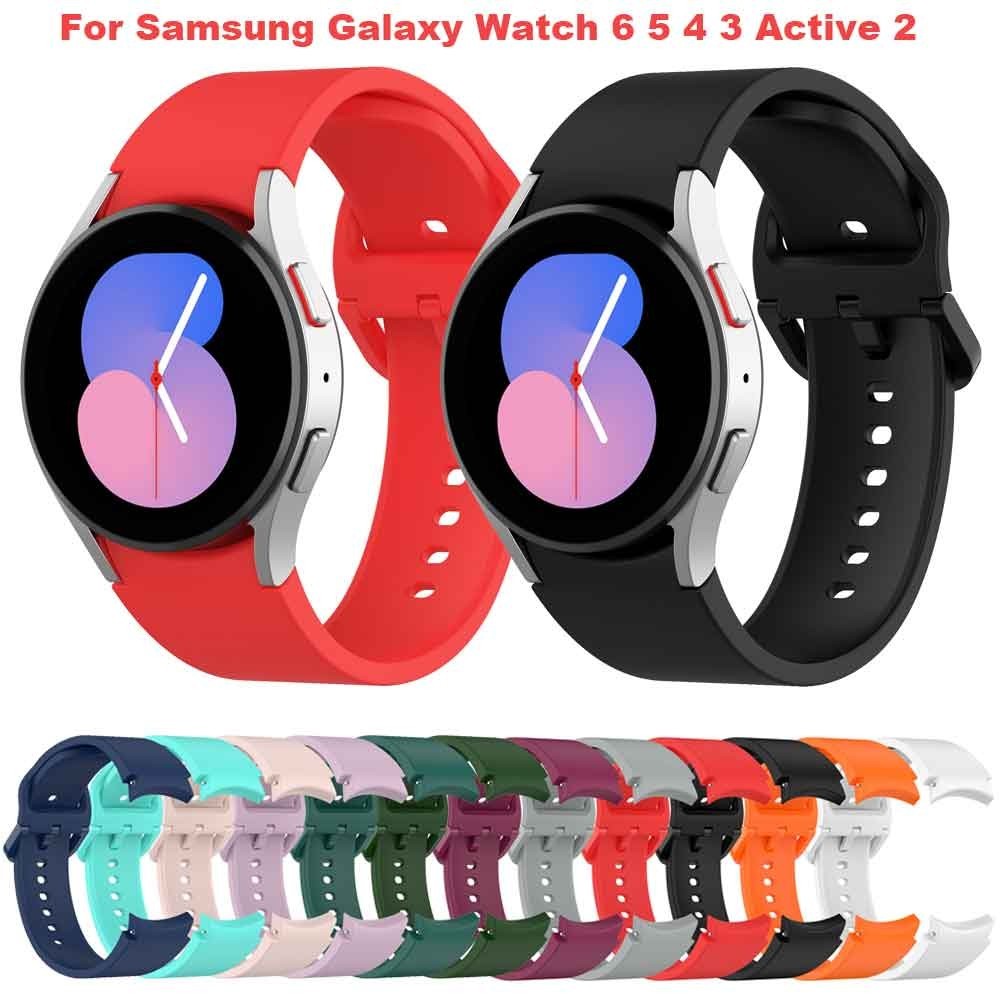 20mm WatchBand Cho Samsung Galaxy Watch 6 / 5 / 4 44mm 40mm pro 45mm Thể Thao Dây Đeo Silicon Vòng T