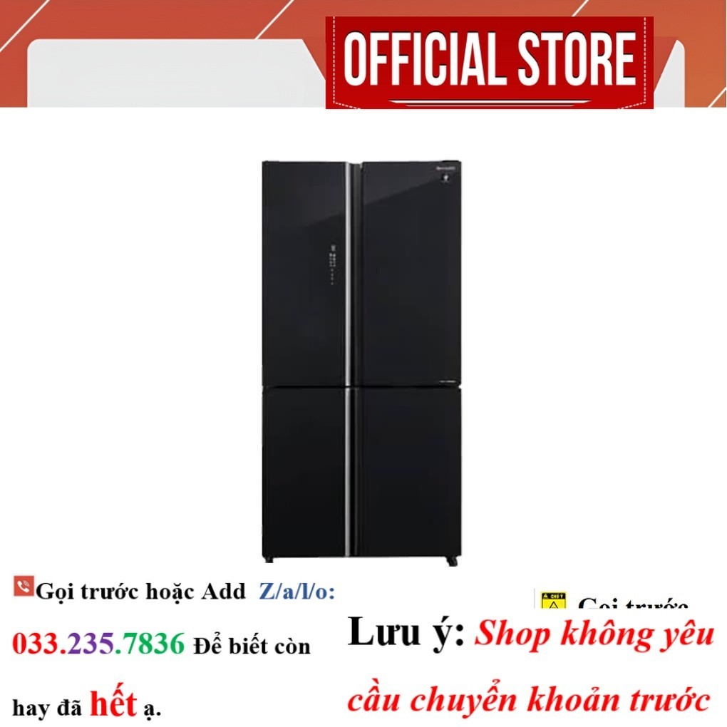 Tủ lạnh Sharp Inverter 572 lít SJ-FXP640VG-BK Màu đen <SAle>