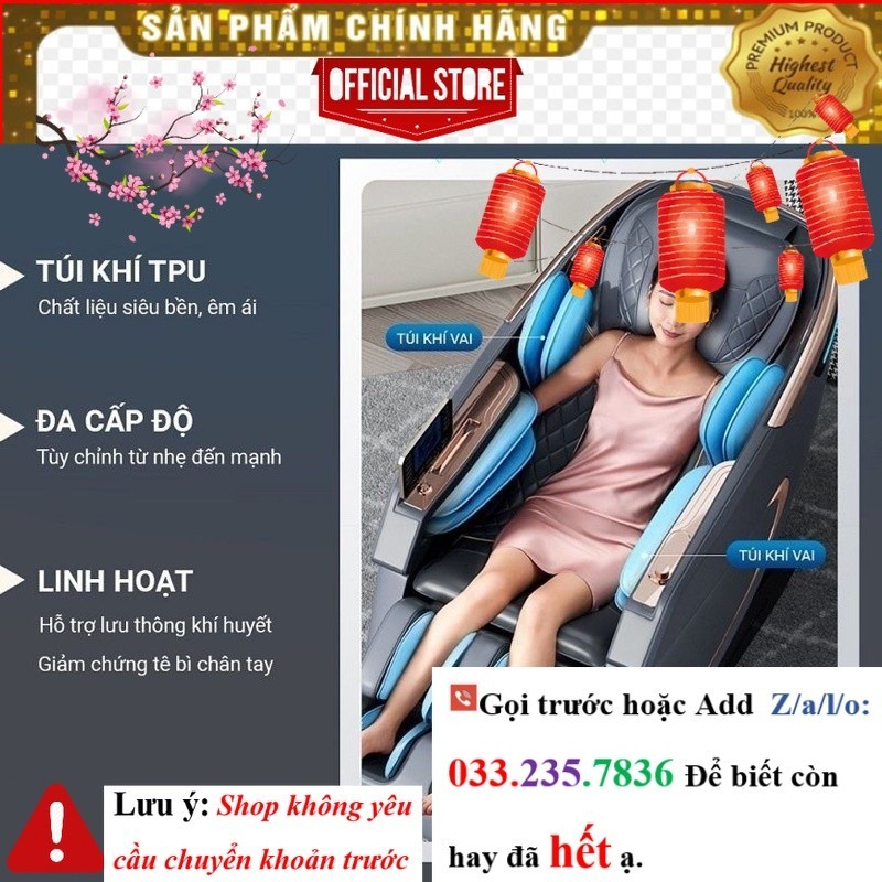 Ghế massage toàn thân Okinawa OS-392 bi silicon di chuyển công nghệ 4D 