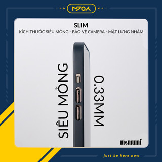 Ốp Siêu Mỏng Memumi Slim 0.3mm Viền Vuông Lưng Nhám Cho Điện Thoại iPhone 16 Pro Max 15 14 13