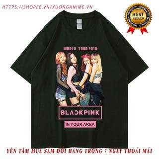 Áo Thun Cotton Tay Ngắn Cổ Tròn In Hình KPOP BLACKPINK 2023 BRON PINK Kim Jisoo LISA Ros Jennie Dành Cho Cặp Đôi