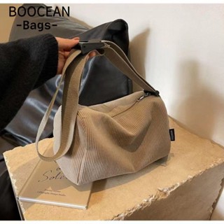 BOOCEAN Túi đeo vai, Túi đeo chéo vải nhung màu trơn, Túi xách thời trang thông thường dành cho nữ