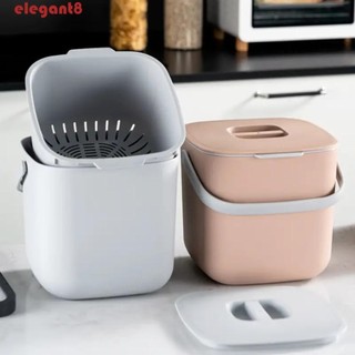 Hộp đựng rác ELEGANT, 6.8L có hộp đựng rác thải thực phẩm nhà bếp, di động có tay cầm Hộp đựng rác trà có thể tháo rời 2 tầng