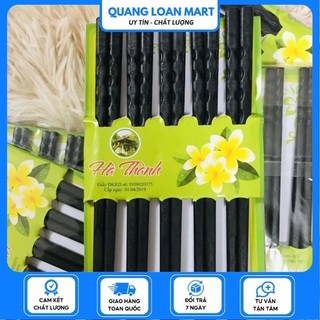 Đũa nhựa đen xoắn đầu chống trơn, vỉ 10 đôi