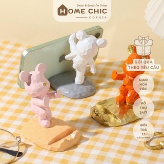 Giá đỡ điện thoại giá đỡ máy tính bảng hình gấu Bearbrick dễ thương decor làm quà tặng | HOME CHIC CORNER