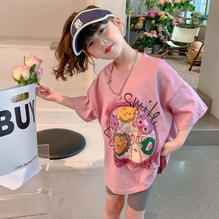 Bán Phong Cách Mới Nhật Bản Hàn Quốc 100% Cotton 2024 Bé Gái Mùa Hè Phong Cách Mới Phiên Bản Hàn Quốc Thời Trang Rời Phong Cách Phương Tây Hoạt Hình Dễ Thương In Hình Áo Thun Ngắn Tay