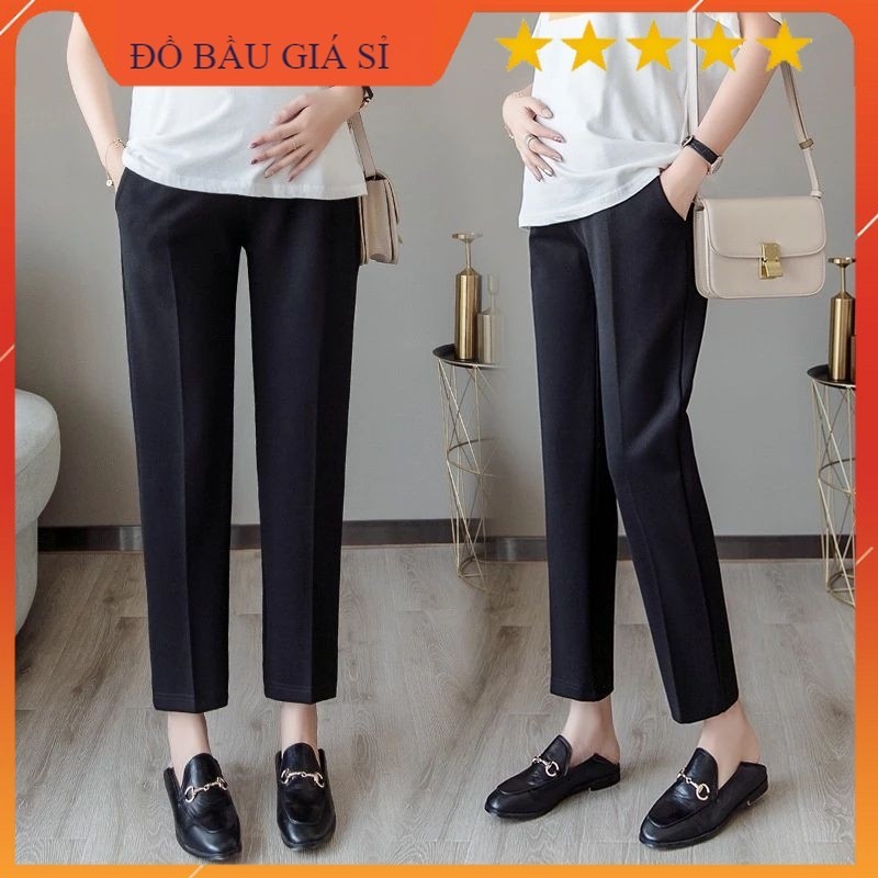 Quần Bầu Baggy Công Sở Chất Vải Umi Mềm Mát Co Giãn Ống Đứng (Có Đáp Bụng) - giá sỉ