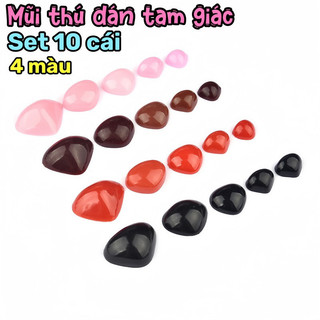 Mũi thú dán tam giác nhiều size Set 10 cái