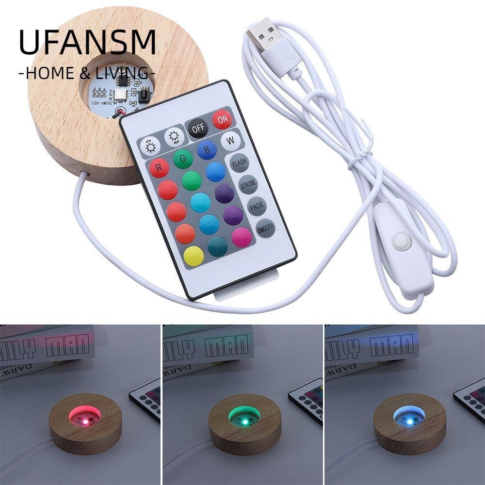UFANSM gỗ gắn đèn led trang trí
