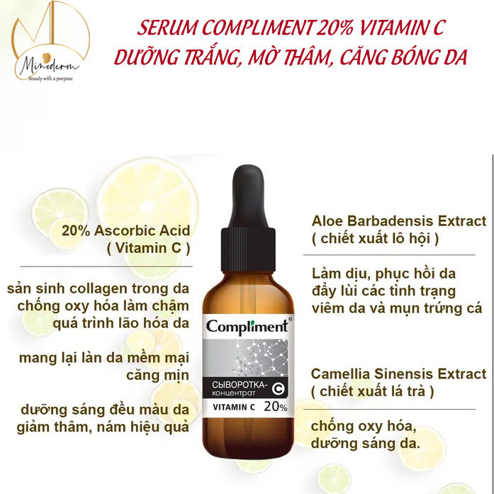 Ảnh 5 của Serum Compliment tinh chất dưỡng cải thiện, làm đẹp, cho mọi loại da 27ml