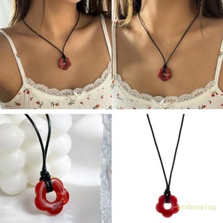 Xu Hướng Thời Trang Ivy Niche Sense Mặt Dây Chuyền Hoa Xương Đòn Dây Chuyền Tính Khí Đơn Giản Gió Lạnh Có Thể Điều Chỉnh Dây Sáp Vòng Cổ