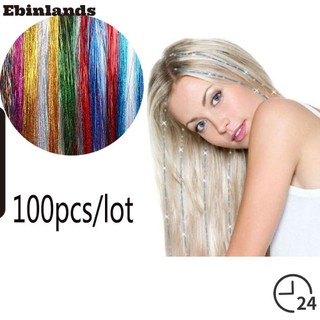 100 Sợi tóc giả lấp lánh màu cầu vồng nối tóc bằng tóc tổng hợp cho bữa tiệc