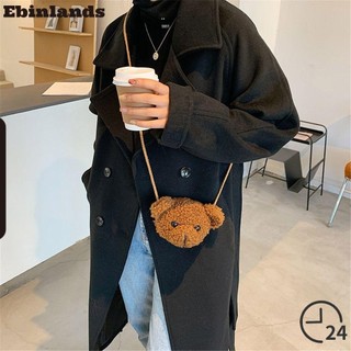 Túi Đeo Chéo Vai Hình Gấu Hoạt Hình Bằng Vải Bông Dễ Thương Dành Cho Nữ
