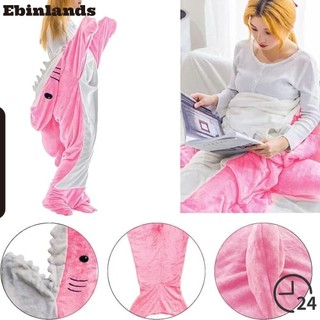 Ebinlands Chăn cá mập Áo Hoodie dành cho người lớn Túi ngủ cá mập hoạt hình