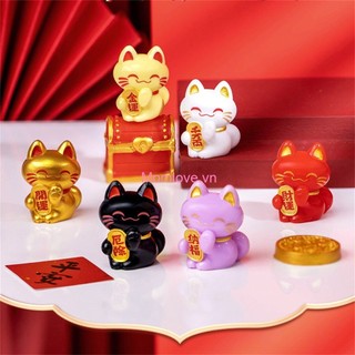 Mèo May Mắn Dễ Thương Micro Phong Cảnh Búp Bê Nhỏ Đồ Chơi Mô Hình DIY Aquascape Trang Trí Hoạt Hình Sáng Tạo Nhựa Để Bàn Trang Trí