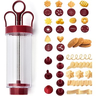 Máy ép bánh quy, Máy ép bánh quy để nướng Bộ súng ép bánh quy với 10 đĩa và 8 đầu đóng băng cho máy làm bánh quy DIY, Bộ ép bánh quy súng bánh quy để nướng bánh