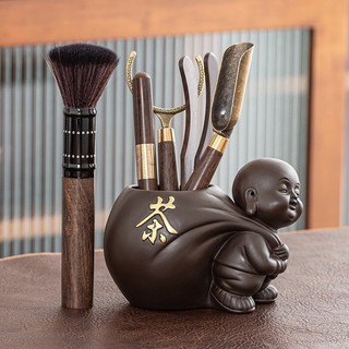 Bộ dụng cụ pha trà đạo, Bộ cung nhãn bằng Đồng và Gỗ mun đen