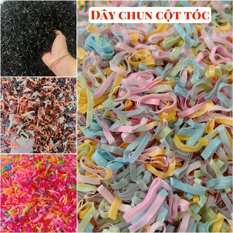[ sẵn sll ] Thun Cột Tóc Đen Và Nhiều Màu Chun Dai Co Dãn Tốt (50GR - 100GR)