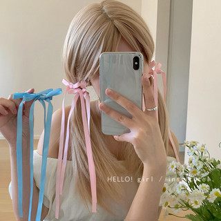 Nơ Bện Tóc Ruy Băng Nữ Siêu Cổ Tích Ngọt Kẹp Tóc Đôi Đuôi Ngựa Tóc Streamer Kẹp Tóc