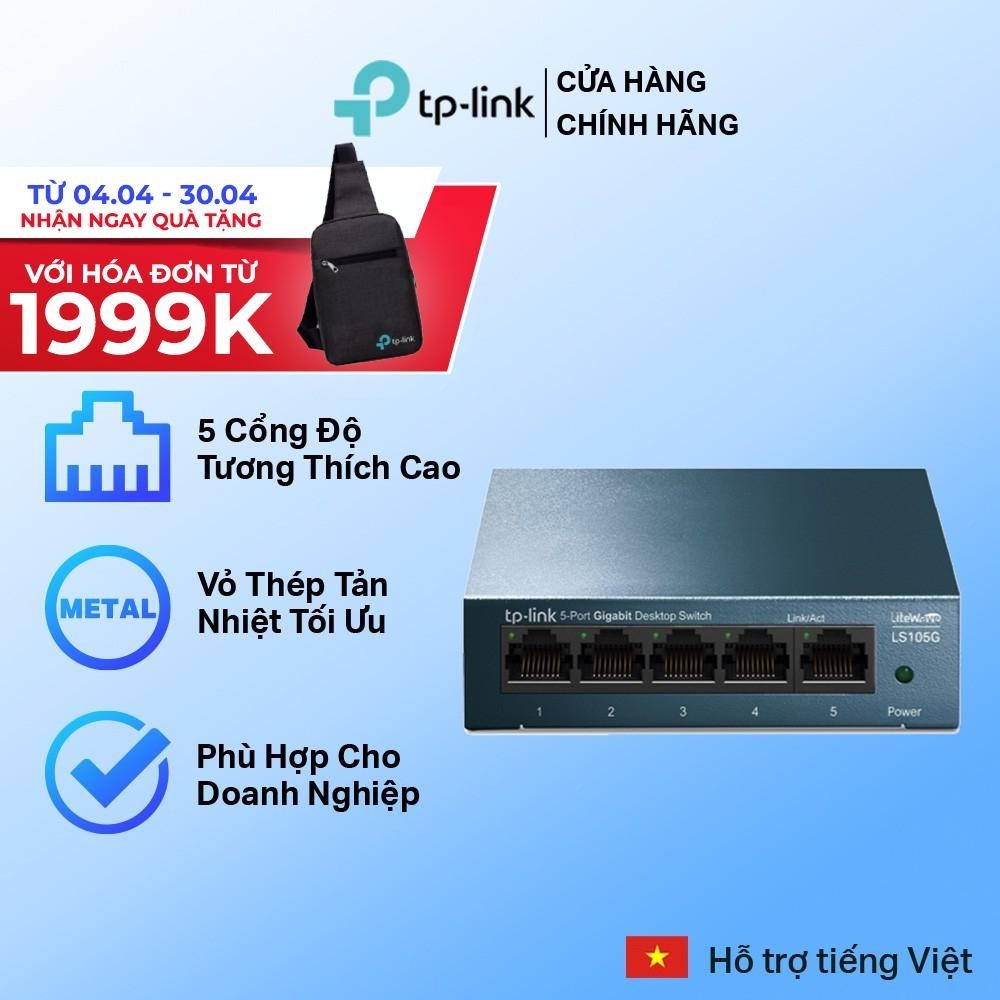 Bộ Chia Mạng Switch Để Bàn TP-Link LS105G 5 Cổng 10/100/1000Mbps