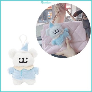 Rainl Charming Sang Trọng Móc Khóa Mini Puppy Hình Móc Khóa Sang Trọng Chó Mặt Dây Chuyền Móc Chìa Khóa