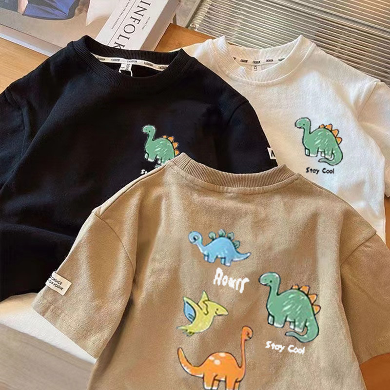 áo Thun Bé Trai , áo Thun Cho Bé In Hình Khủng Long đáng Yêu Cho Bé | Đậu Đậu