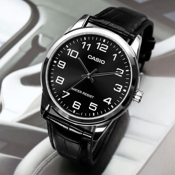 Đồng hồ nam dây da Casio chính hãng Anh Khuê MTP-V001L-1BUDF