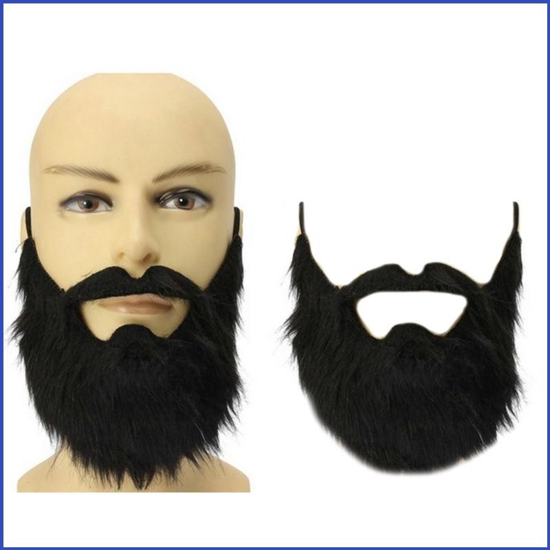 Topsky Halloween Giả Râu Ngộ nghĩnh Giả ria mép Mặt Tóc Ngụy Trang Phụ Kiện Đen ria mép Trang Phục Đảng Cosplay Su