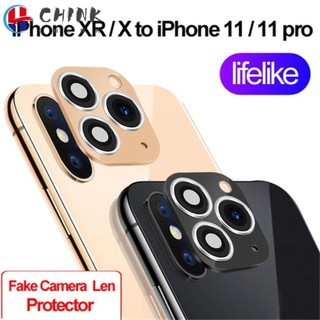 CHINK Phone Upgrade Fake Camera Lens Sticker Cover Screen Protector for iPhone XR X Change to iPhone 11 Pro Max