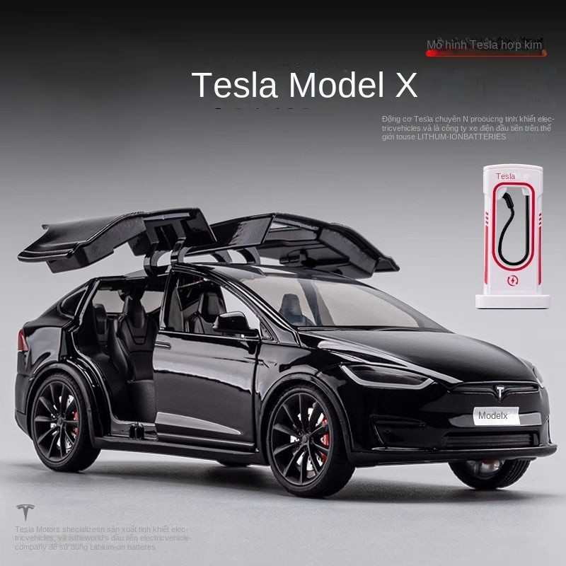 Xe Mô Hình mô hình ô tô kim loại Hàng sẵn có 1: 24 Tesla modelx Mô hình ô tô Hợp kim Mô hình ô tô Đồ trang trí Hình Quà tặng