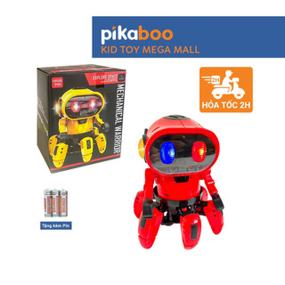 Robot vũ trụ 6 chân cao cấp mới lạ Pikaboo có đèn led hấp dẫn chất liệu nhựa an toàn