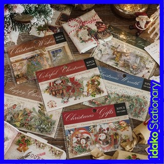 Bộ 30 Miếng Dán PET Màu Trắng In Chữ Merry Christmas Carol Series SS202