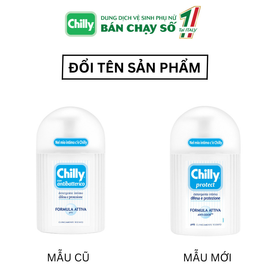 Dung dịch vệ sinh phụ nữ Chilly Protect chiết xuất cỏ xạ hương kháng khuẩn ngăn mùi hiệu quả - chai 200ml