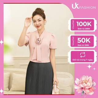 Sơ mi vát chéo hoa vát UK Fashion Thời Trang Công Sở Nữ Thanh Lịch, Style Hàn Quốc, Cao Cấp NKSM2306024