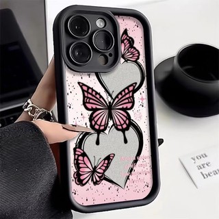 Ốp Điện Thoại Bướm Tình Yêu Bạc Vẽ Tay Thích Hợp Cho IPhone 11 1213 Pro MAX X XR XS MAX Apple 7 Plus 8 Plus IPhone 14 15 Pro Chống Rơi Sáng Tạo Cá Tính Trọn Gói