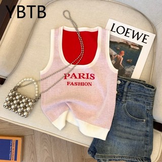 Ybtb letter jacquard slim fit pink racerback áo tank top 38864