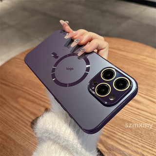 Ốp điện thoại từ tính mờ kính pha lê sang trọng cho IPhone 15 Plus 14 13 12 11 Pro Max Ultra Thin AG Matte Nano PC Vỏ điện thoại cứng