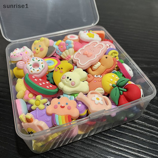 Sunrise1 20 Chiếc 3D Hoạt Hình DIY Handmade Trẻ Em Kẹp Tóc Cốc Nước Giày Trang Trí Dán Kem Dính Nhựa Phụ Kiện Boutique
