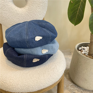 Mũ nồi Mũ beret denim nữ Phong cách Hàn Quốc Thời trang