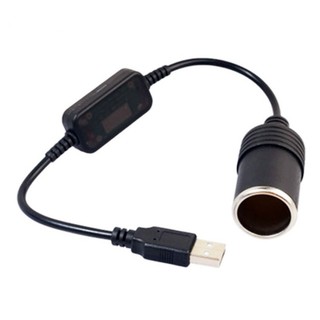 Bộ chuyển đổi ô tô Bộ điều khiển có dây USB sang ổ cắm bật lửa thuốc lá 5V sang 12V Boost Cáp chuyển đổi nguồn 30cm USB
