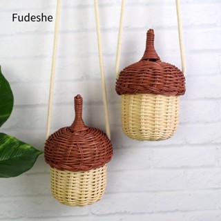 Fudeshe Túi mây Pinecone, Túi xách đeo chéo Mini Pinecone dệt, Quà tặng Túi đeo vai mây cổ điển cho trẻ em