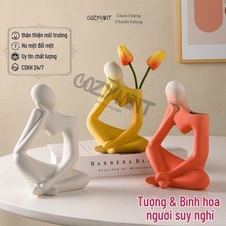 Tượng Hình Người Trừu Tượng Ngồi Cozymint Phối Cắm Hoa Trang Trí Nội Thất Quà Tặng Decor Độc Đáo