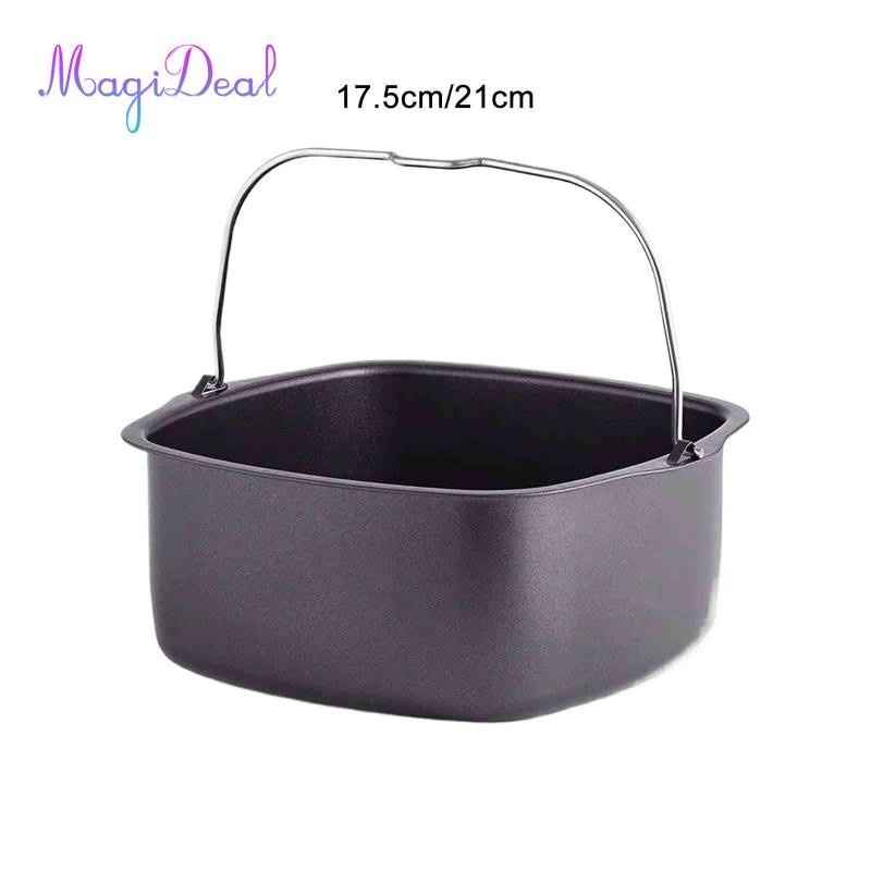 MagiDeal Thép Carbon Nồi Chiên Không Khí Chảo Nướng Bánh Thùng Máy Nướng Không Chiên Pizza Chiên Phụ Kiện Cho Bánh Khoai Tây Chiên Bánh Mì