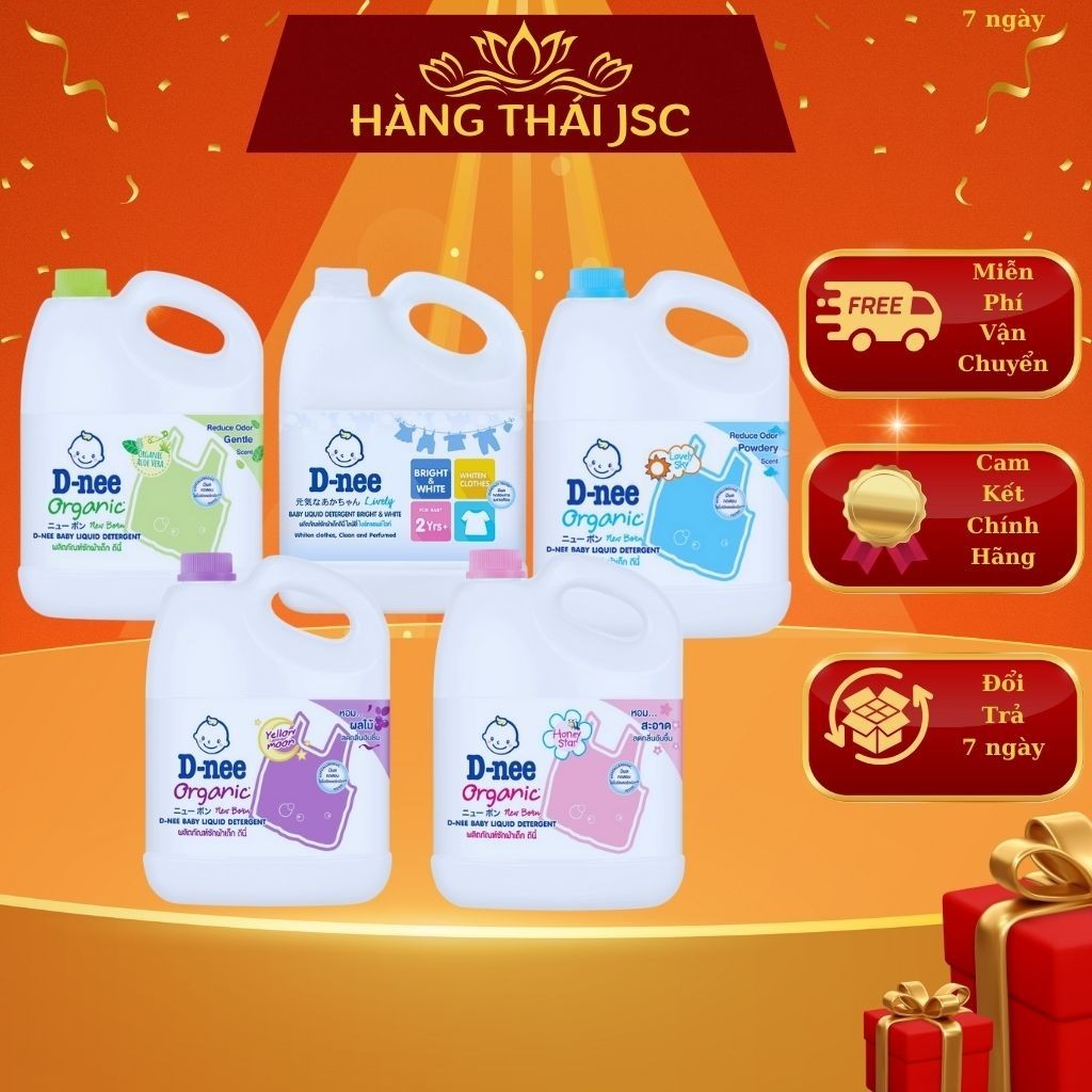 Nước giặt quần áo em bé Dnee 3000ml- Nước Giặt Xả Cho Trẻ Em an toàn .,