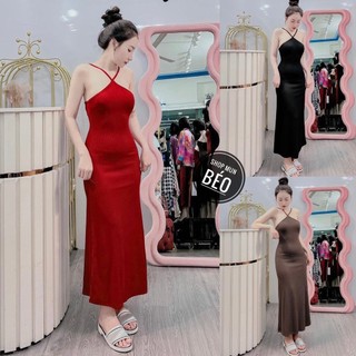 Đầm yếm phom dài vải thun gân co giãn thích hợp mặc đi tiệc đi làm đi chơi phù hợp với mọi phong cách