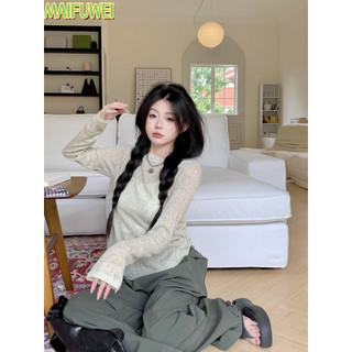 MAIFUWEI áo phông áo thun nữ croptop baby tee thời trang Phong cách Fashion INS WCS2430DTG 11Z240314