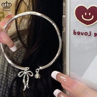 Đơn Giản Tua Rua Chuông Nơ Vòng Tay Nữ Ngọt Ngào Xoắn Bạc Mặt Dây Chuyền Mở Vòng Tay Phụ Kiện Thời Trang Món Quà Trang Sức