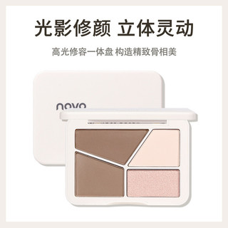 Novo Bốn Màu Highlighter Contour Palette Illuminator Trang Điểm 3D Bronzer Matte Contour Powder Hoa Hồng Blush Highgloss Palette Mỹ Phẩm