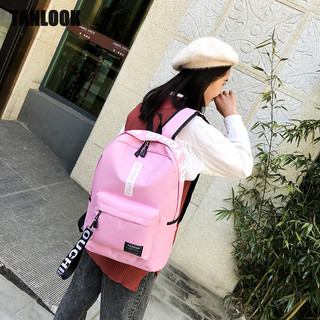 Ba lô TANLOOK Canvas Dung tích lớn Ba lô chữ thời trang Túi đi học hợp thời trang