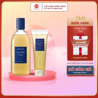 Dầu gội chiết xuất tràm trà Aromatica Tea Tree Purifying Shampoo hạn chế bết dính tóc 180ml - 400ml